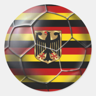 Sticker Rond Cadeaux rayés de ballon de football de drapeau du