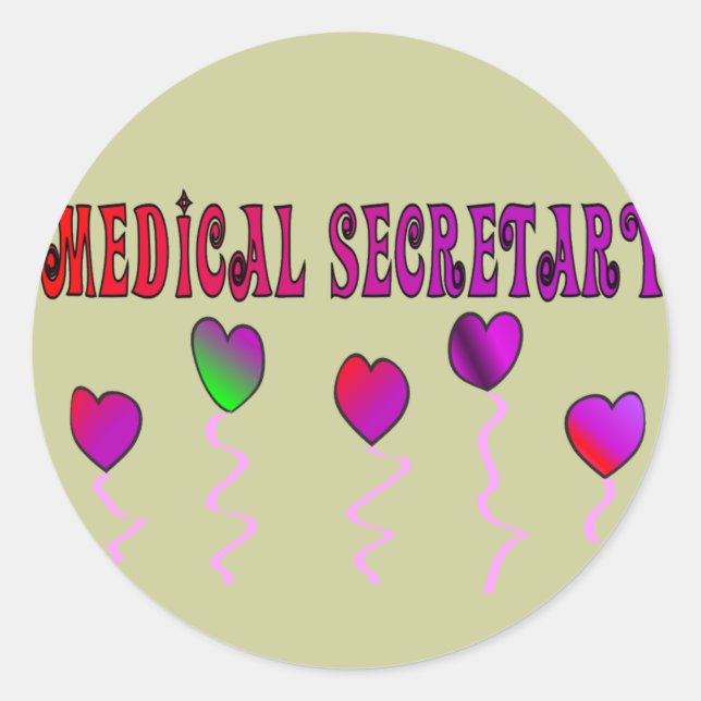 Sticker Rond Cadeaux Secrétaire Médicale (Devant)