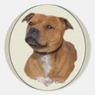 Sticker Rond Cadeaux Staffordshire Bull Terrier