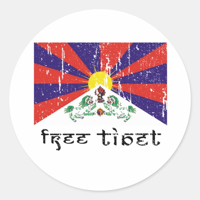 Sticker Rond Cadeaux Tibet gratuits (Devant)