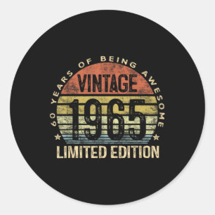 Sticker Rond Cadeaux vintages 1965 Edition limitée 60 ans 60t