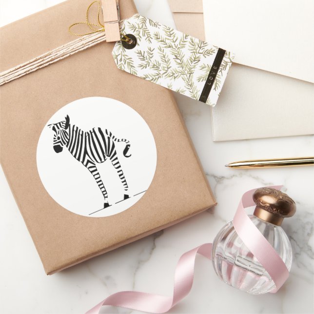 Sticker Rond Cadeaux Zebra Lovers (Cadeaux)