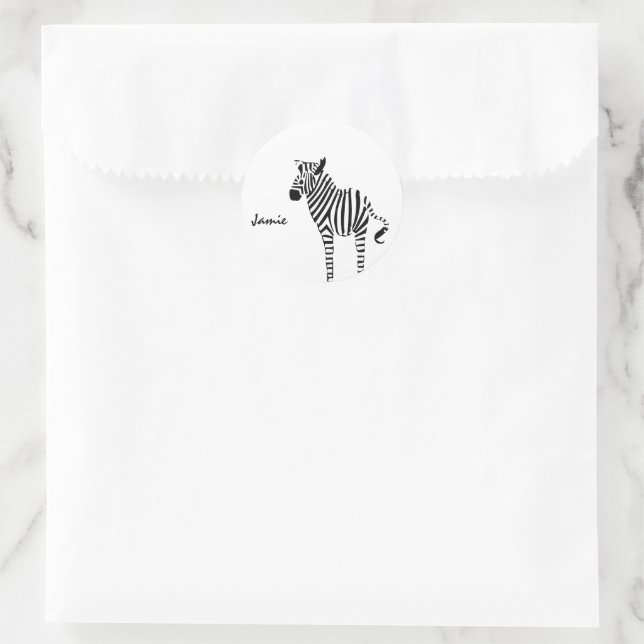 Sticker Rond Cadeaux Zebra Lovers (Sac)