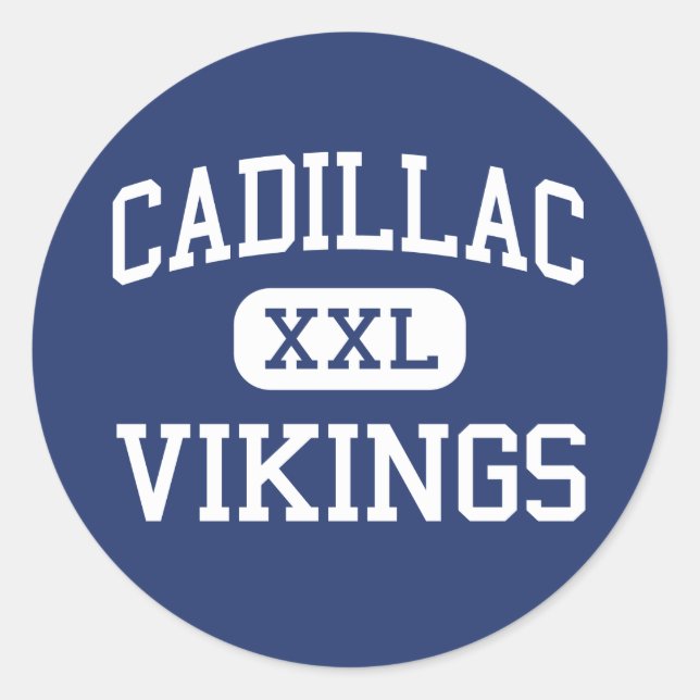 Sticker Rond Cadillac Vikings Middle Cadillac Michigan (Devant)