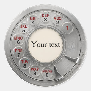 Sticker Rond Cadran de téléphone rotatif en métal personnalisé