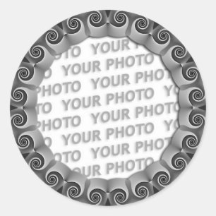 Sticker Rond Cadre Abstrait ART GEO 1 + votre photo