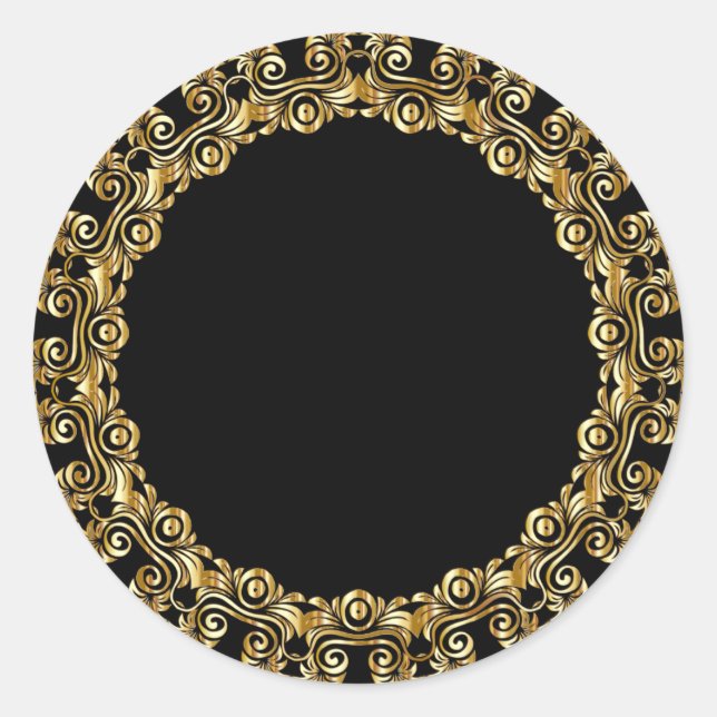 Sticker Rond Cadre Cercle Gold Flourdissant (Devant)