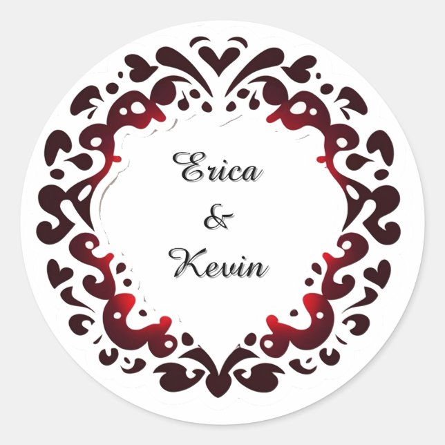 Sticker Rond Cadre circulaire orné romantique (Devant)
