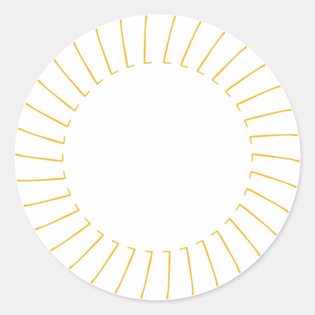 Sticker Rond Cadre de bordure des rayons solaires jaunes joli b (Devant)