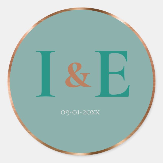 Sticker Rond Cadre de feuille de cuivre faux tendance Texte sar (Devant)