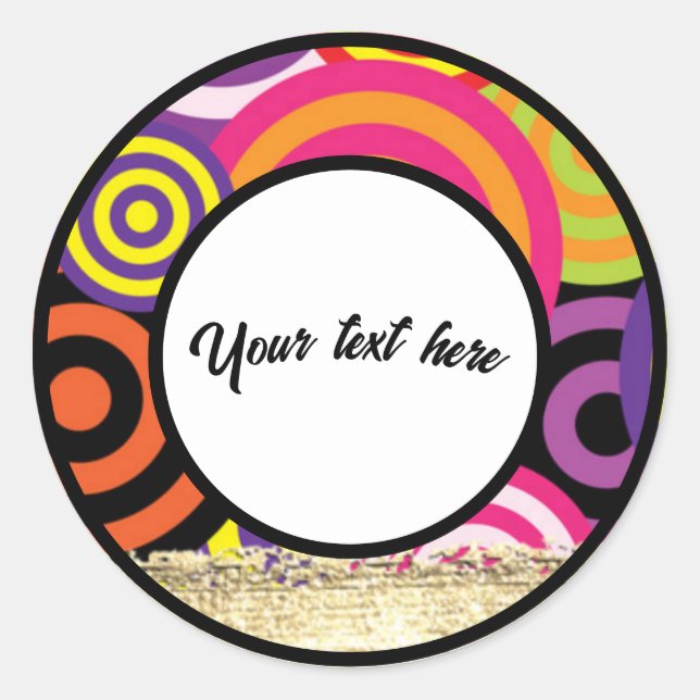 Sticker Rond cadre de style cercle modifiable (Devant)