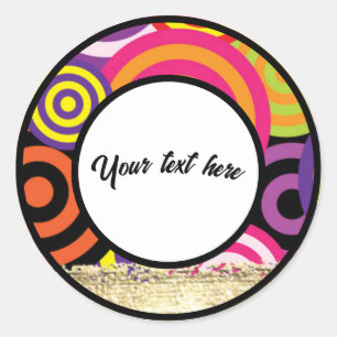 Sticker Rond cadre de style cercle modifiable