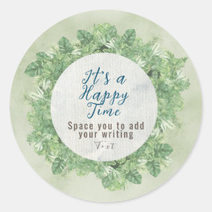 Sticker Rond Cadre de texte de nature minimale