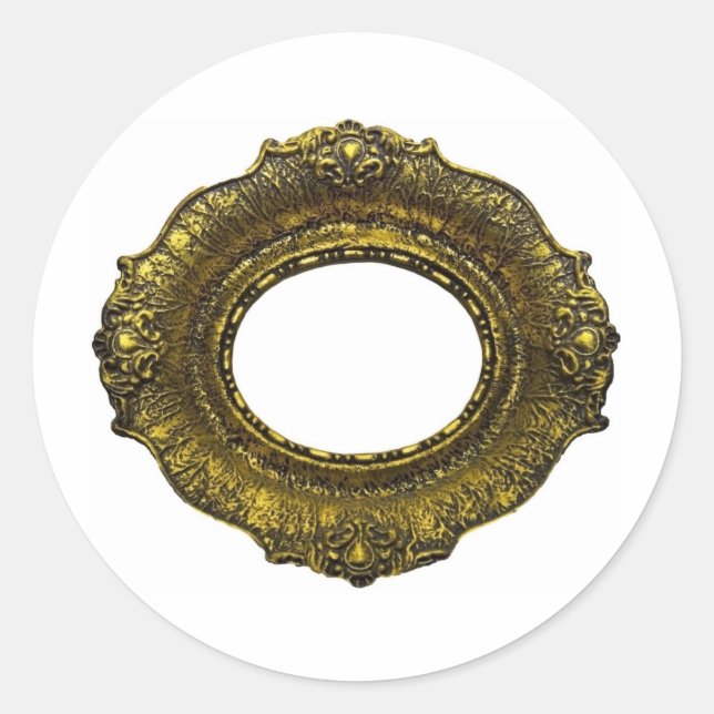 Sticker Rond Cadre d'image Gold antique (Devant)