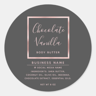 Sticker Rond Cadre en or rose avec typographie moderne minimali
