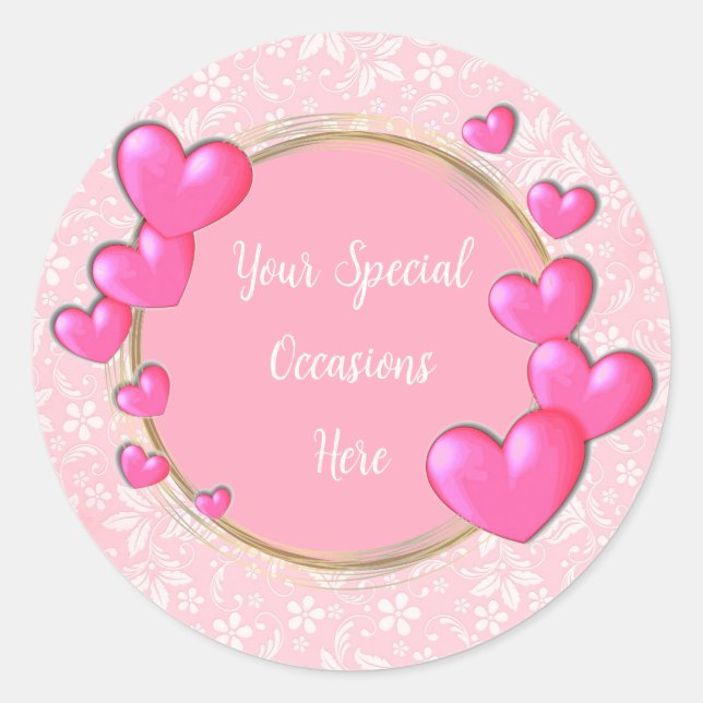 Sticker Rond Cadre floral élégant : pour chaque occasion (Devant)