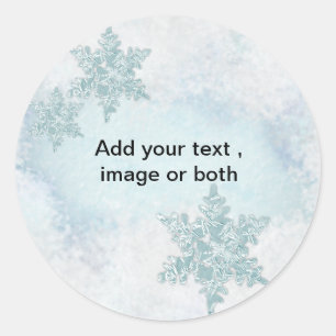 Sticker Rond Cadre photo de Noël Snowflake modèle