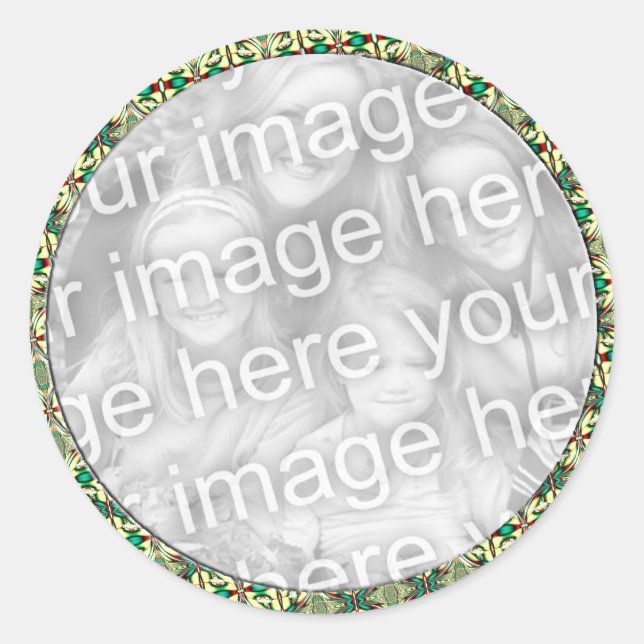 Sticker Rond Cadre photo de vacances (Devant)