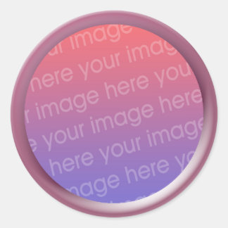 Sticker Rond cadre photo en verre rose