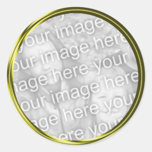 Sticker Rond cadre photo or