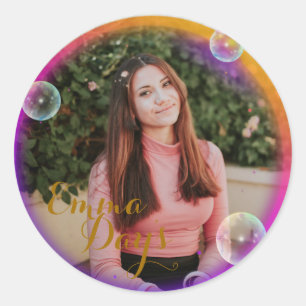 Sticker Rond cadre photo rond classique personnel