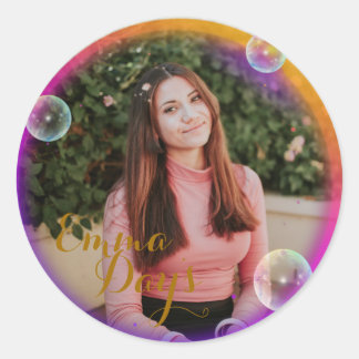 Sticker Rond cadre photo rond classique personnel