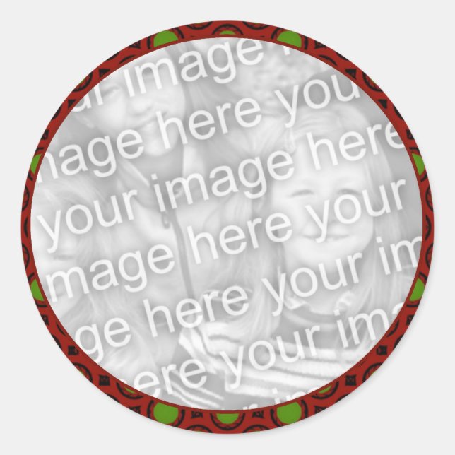 Sticker Rond cadre photo rouge vert (Devant)