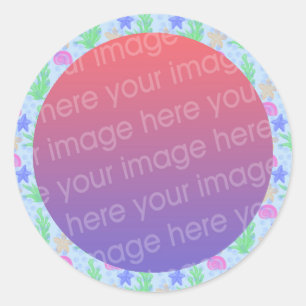 Sticker Rond cadre photo sous la mer