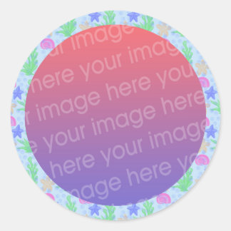 Sticker Rond cadre photo sous la mer