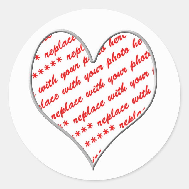 Sticker Rond Cadre photo Valentine (Devant)