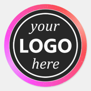 Sticker Rond Cadre rose fille de luxe Ajouter Logo Modèle moder