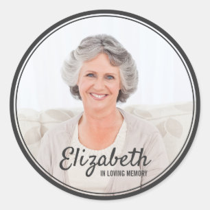 Sticker Rond Cadres modernes Simple Photo Funeral Memorial