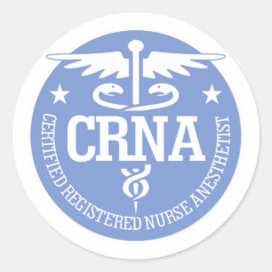 Sticker Rond Caduceus CRNA idées cadeaux
