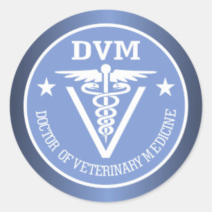 Sticker Rond Caduceus DVM 2