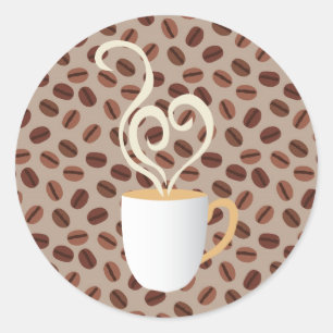 Sticker Rond Café