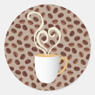 Sticker Rond Café