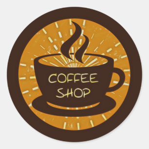 Sticker Rond Café