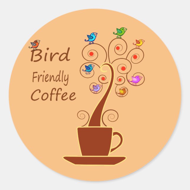 Sticker Rond Café Ami des Oiseaux (Devant)