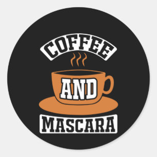 Sticker Rond Café Art Café Et Mascara