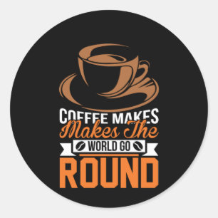 Sticker Rond Café Art Café Faire Le Monde