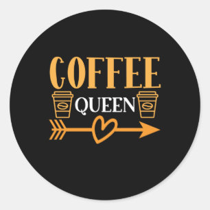 Sticker Rond Café Art Café Queen