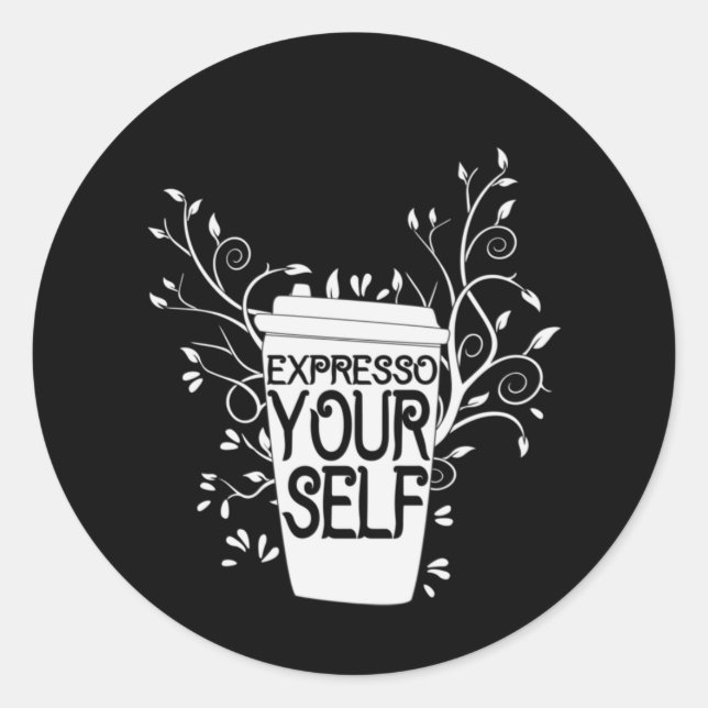 Sticker Rond Café Art Expresso Vous-Même (Devant)