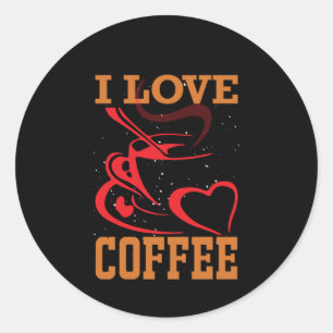Sticker Rond Café Art I Love Café