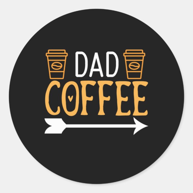 Sticker Rond Café Art Papa Café (Devant)