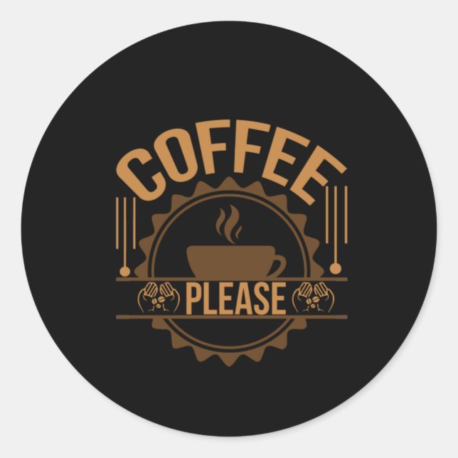 Sticker Rond Café Art S'Il Vous Plaît (Devant)
