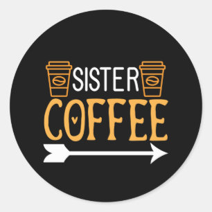 Sticker Rond Café Art Soeur Café