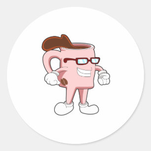 Sticker Rond Café avec Café