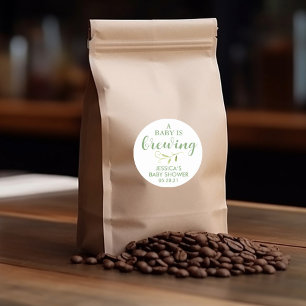 Sticker Rond Café Baby shower verdure Favoriser