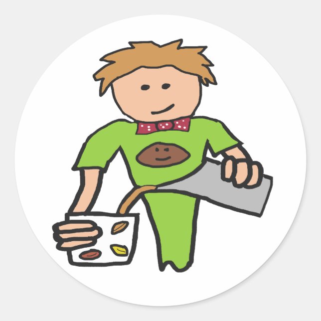 Sticker Rond Café Barista (Devant)