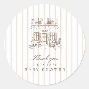 Sticker Rond Cafe Bebe Baby Shower